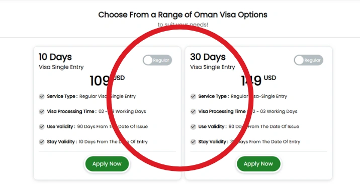 Apply Oman Visa Step Two